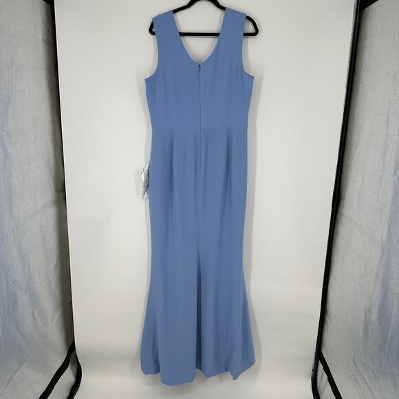 Dress the Population Sandra Mermaid Gown Sky Blue Slide Slit New Plus Size XXL - Picture 3 of 11